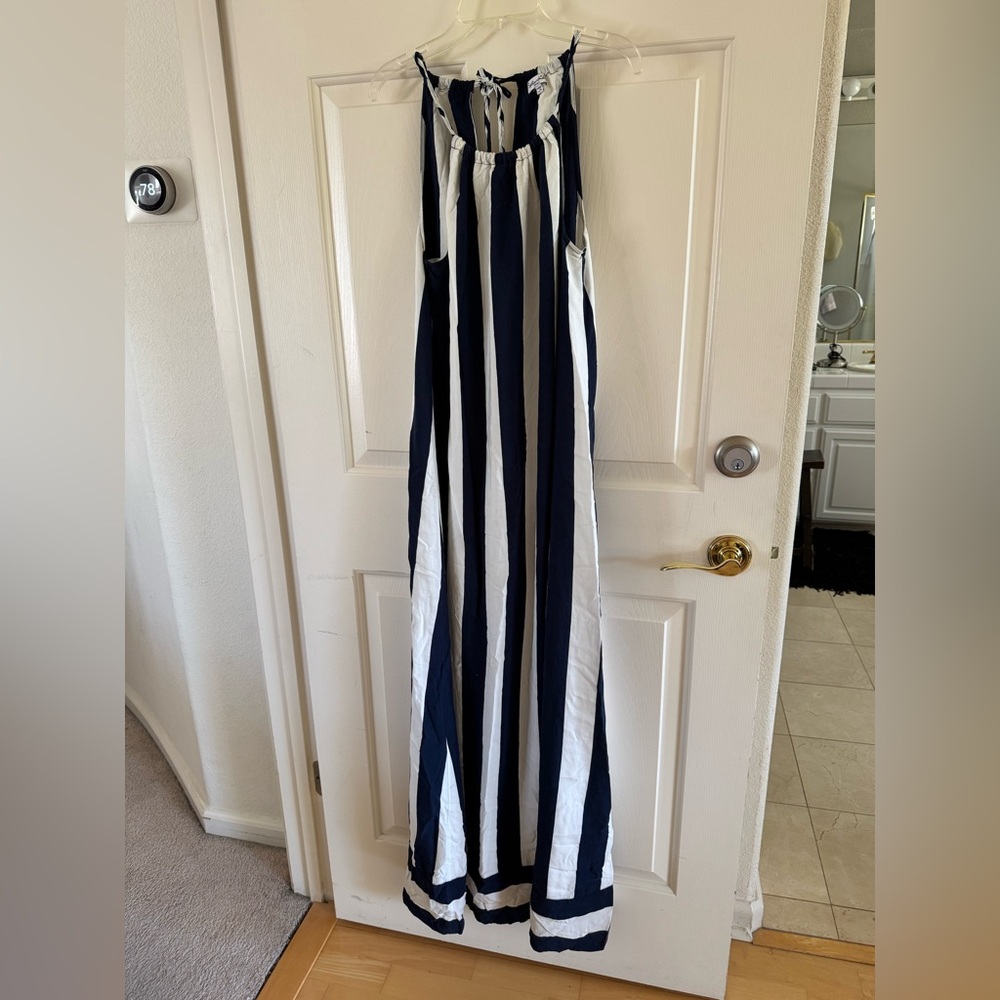 Splendid Navy and Cream Striped Dress